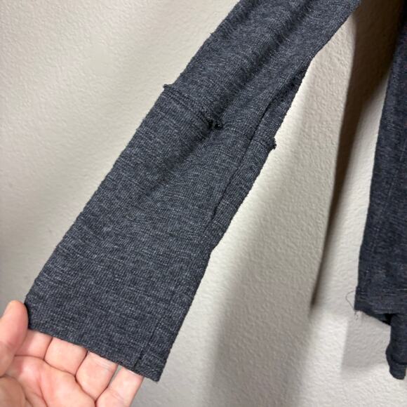 We The Free People Large Sweater Gray Cotton Blend Split Back Turtleneck - Picture 7 of 10